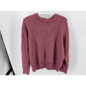 Liz Claiborne Womens Rose Pink Knit Sweater Pullover Ribbed Crew Neck XXL